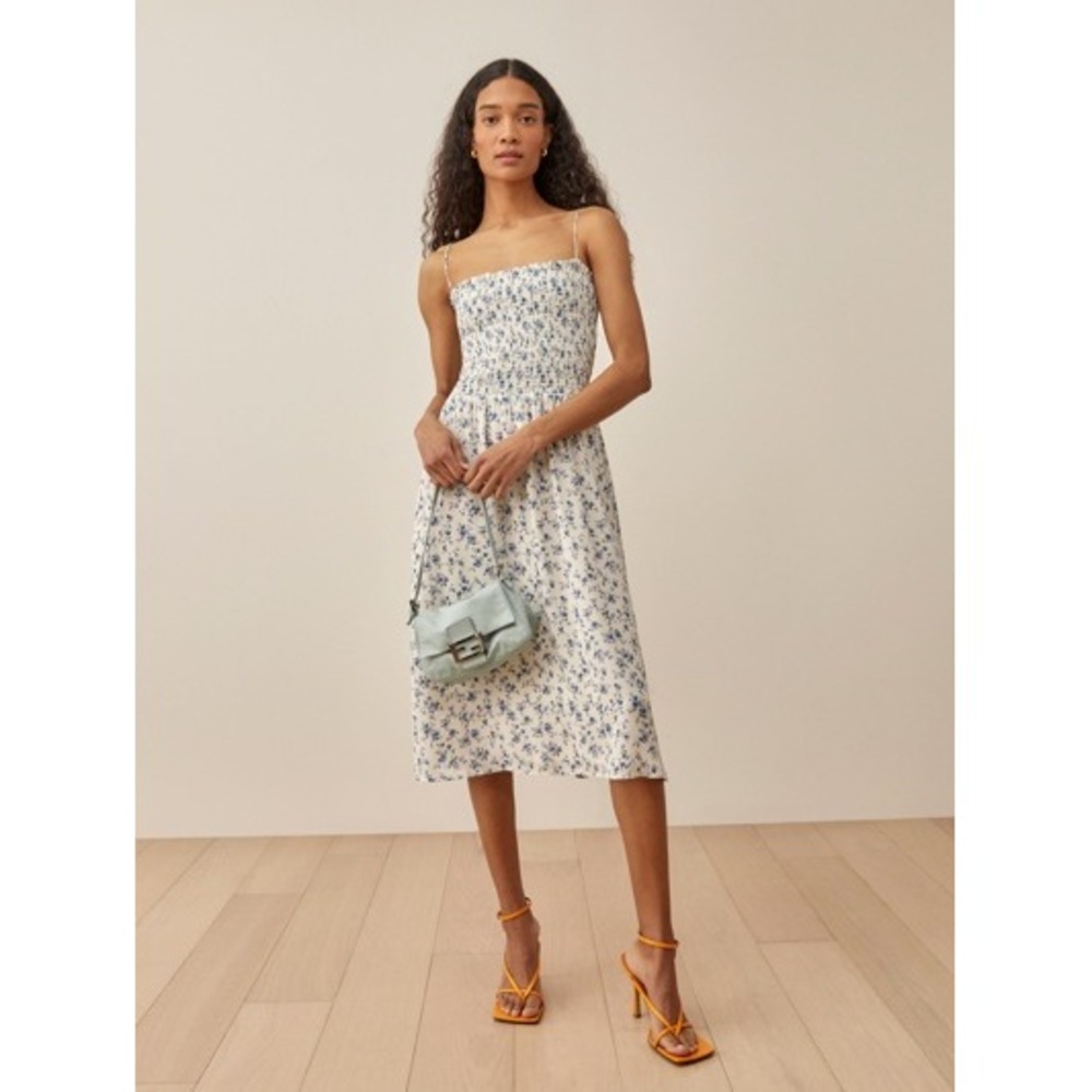 Reformation Sable Floral Smocked Spaghetti Strap Cottagecore Sundress Size‎ S